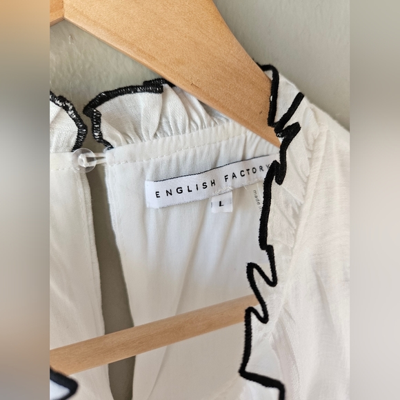 English Factory White Ruffle Swing Dress Large - Picture 5 of 9